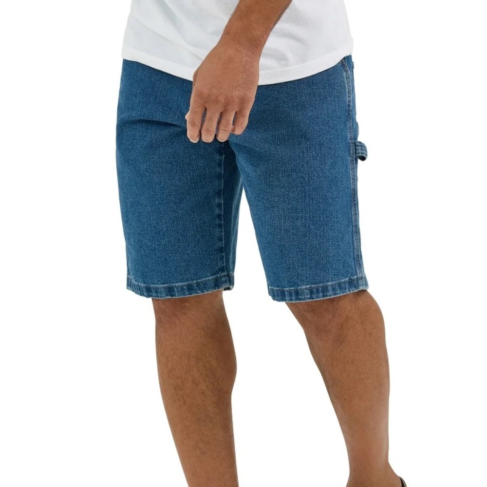 Wrangler 5-Star Bog Man Cotton Denim Blue Jean Carpenter Shorts 46 waist NWT